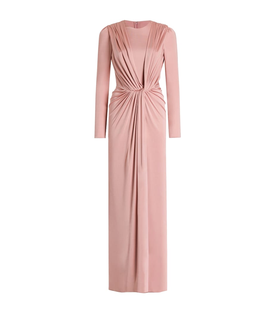 Dolce&Gabbana Womens Ruche-Detail Maxi Dress Dark Image 1