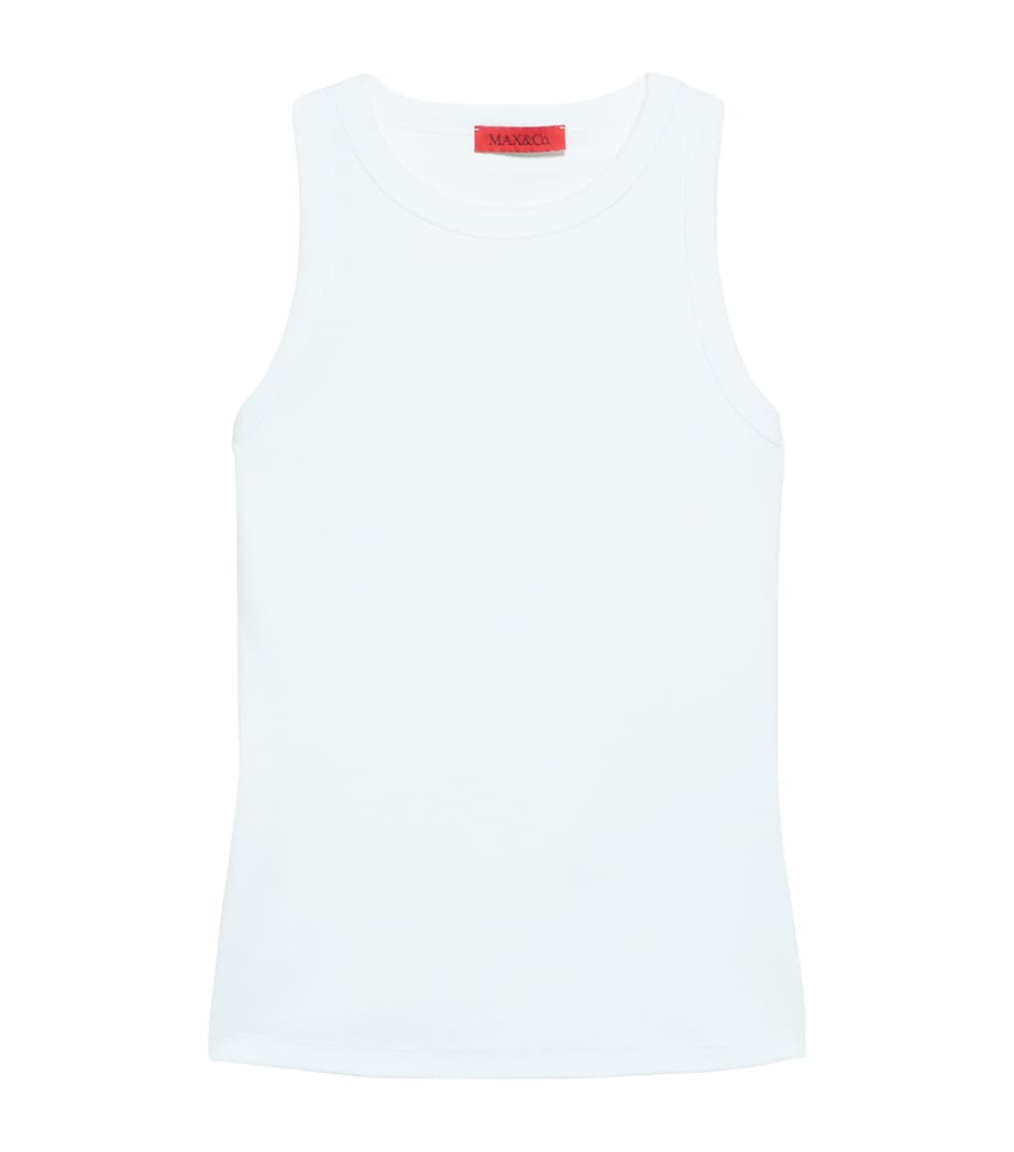 MAX&Co. Womens Cotton-Blend Tank Top Optical White Image 1