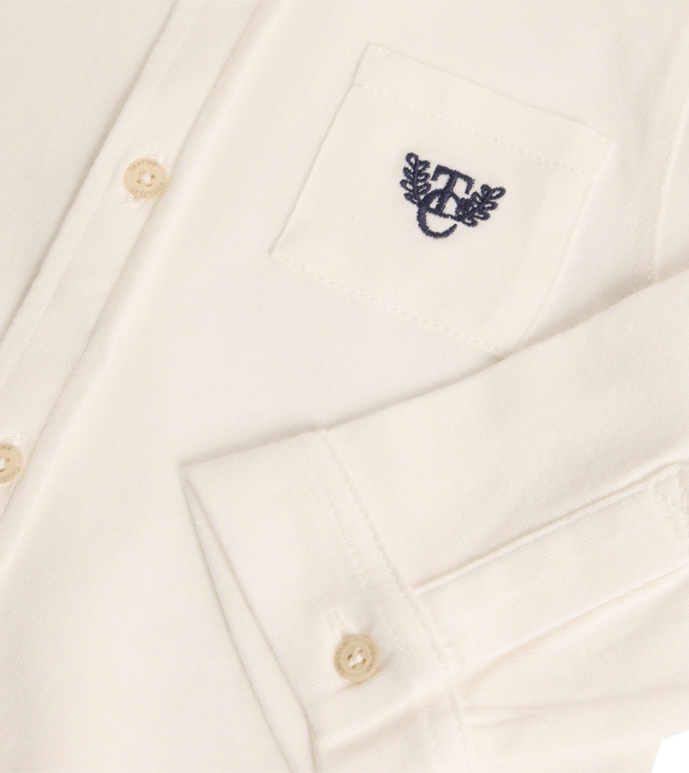 Embroidered Logo Shirt (3 Months-4 Years) 13NACRE Image 2