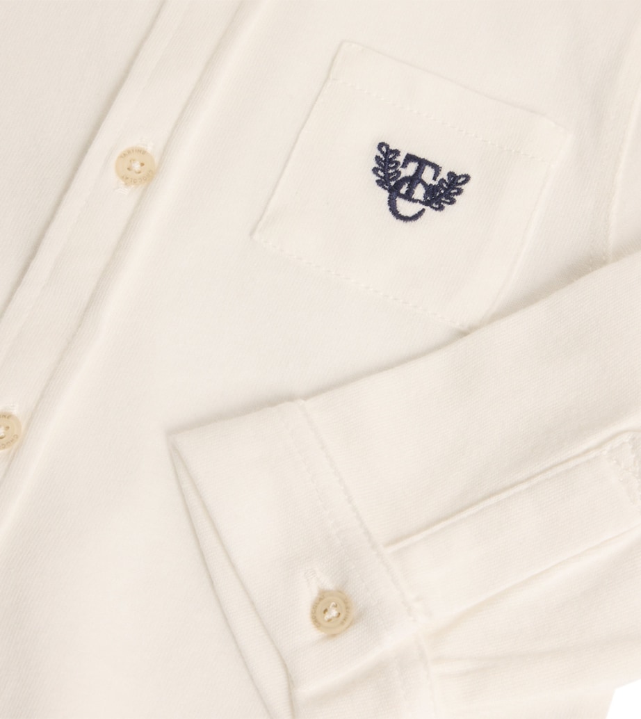 Embroidered Logo Shirt (3 Months-4 Years) 13NACRE Image 2