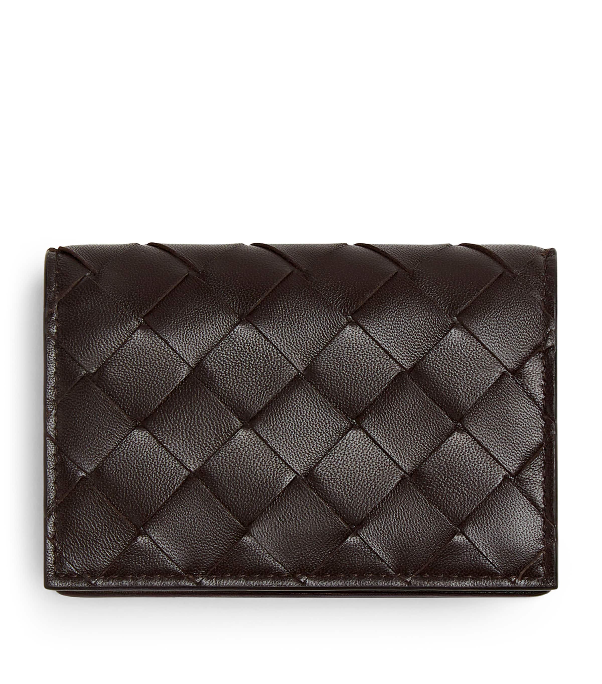 Bottega Veneta Nappa Intrecciato Business Card Holder In Brown