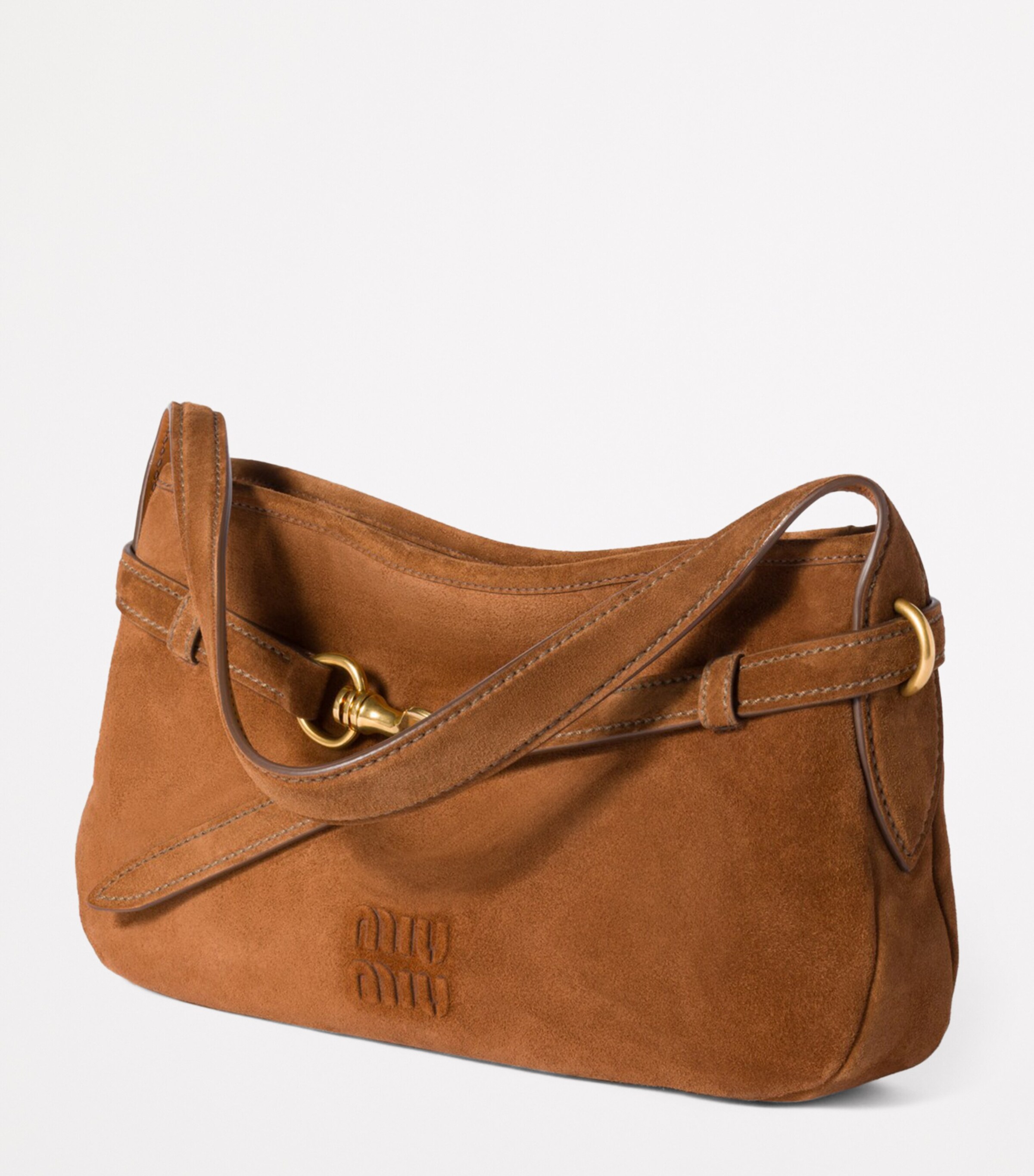 Miu Miu Brown Suede Aventure Shoulder Bag | Harrods UK
