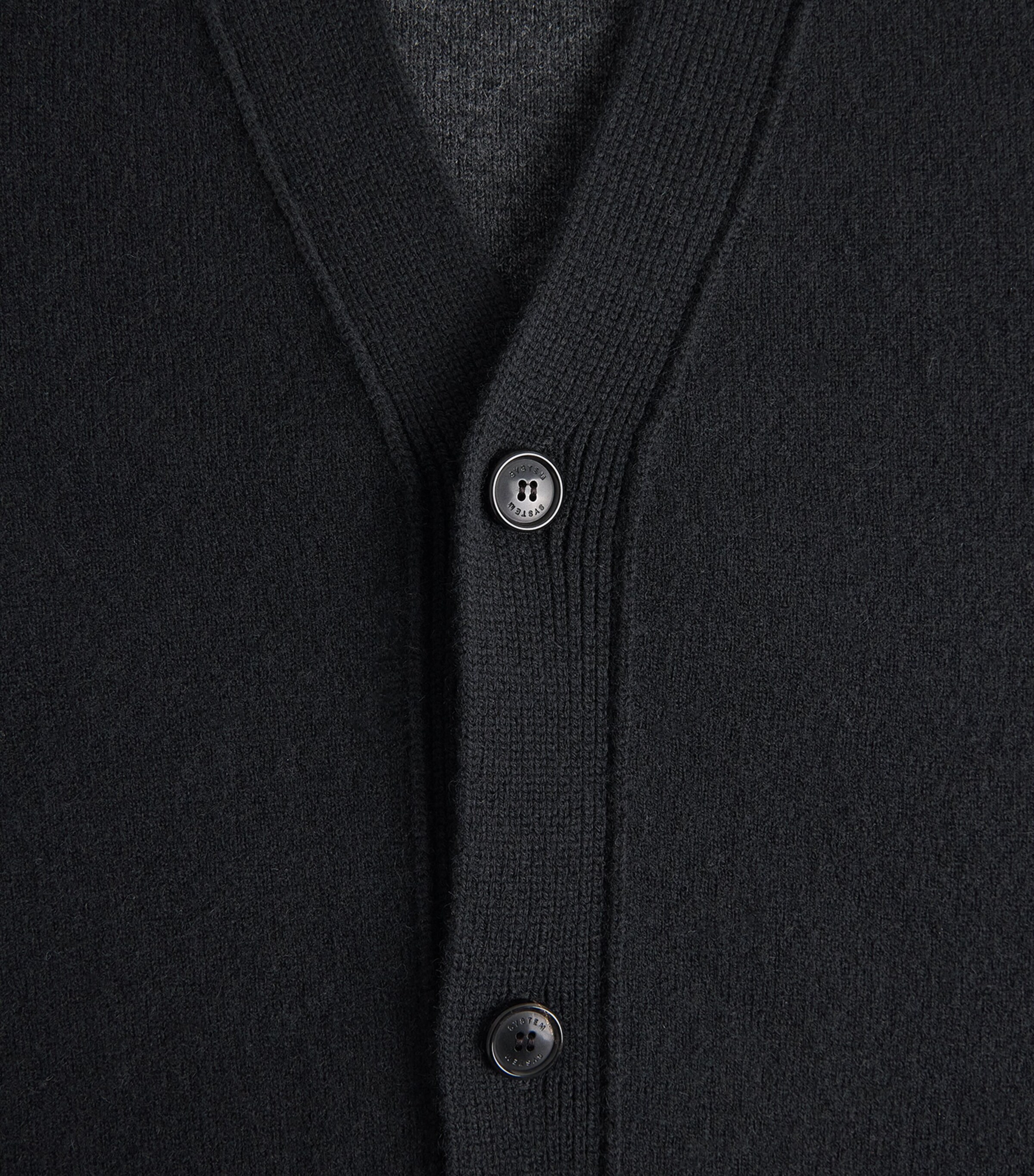 System Mens Wool-Cashmere Cardigan Black Image 6