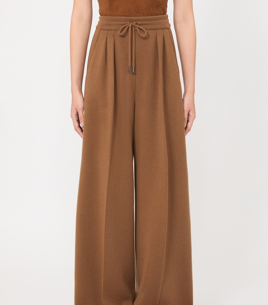 Max Mara Womens Wool-Cashmere Drawstring Trousers Camel Image 2