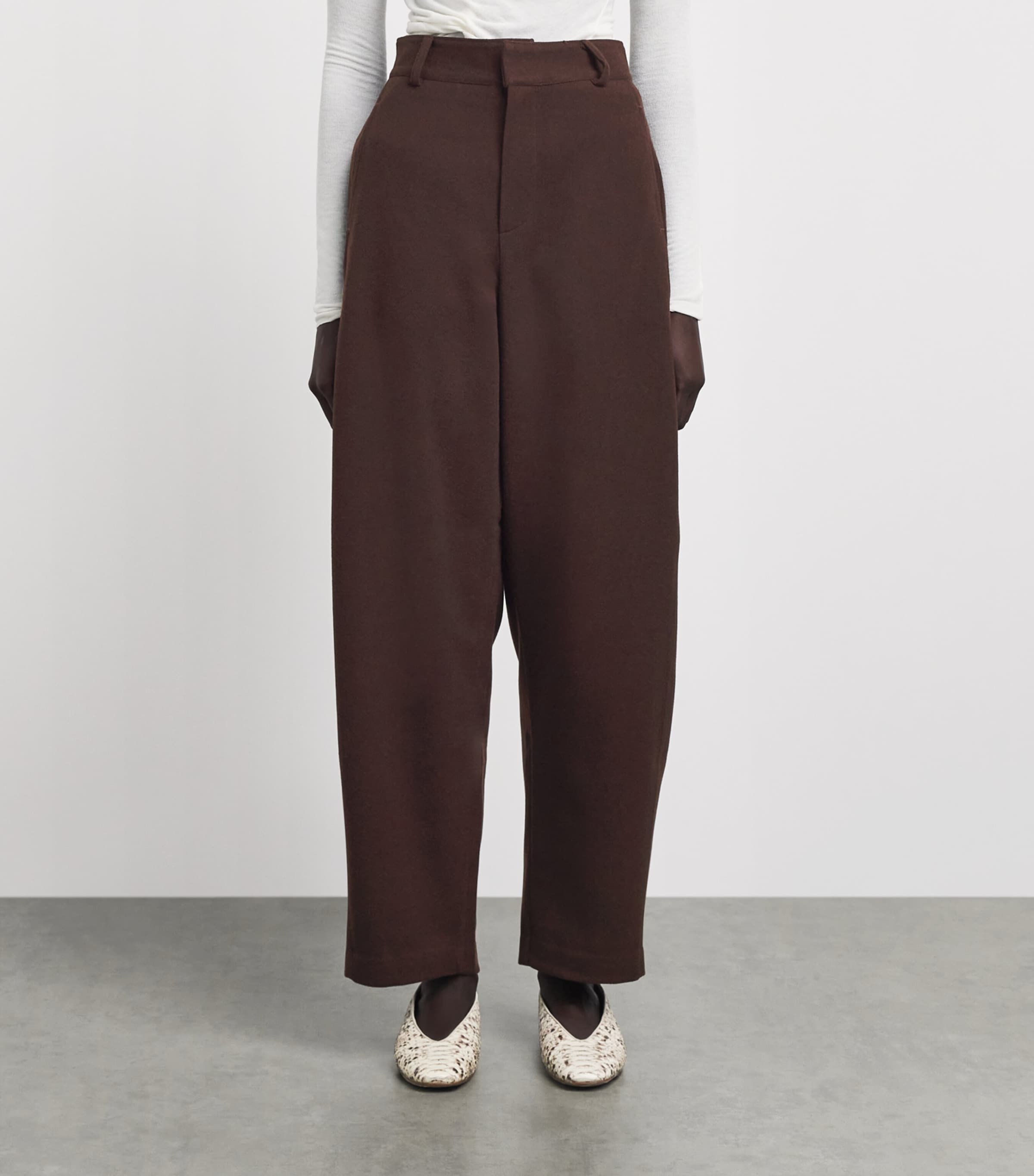 Source Unknown Womens Hopsack Klive Barrel Trousers Br Image 4