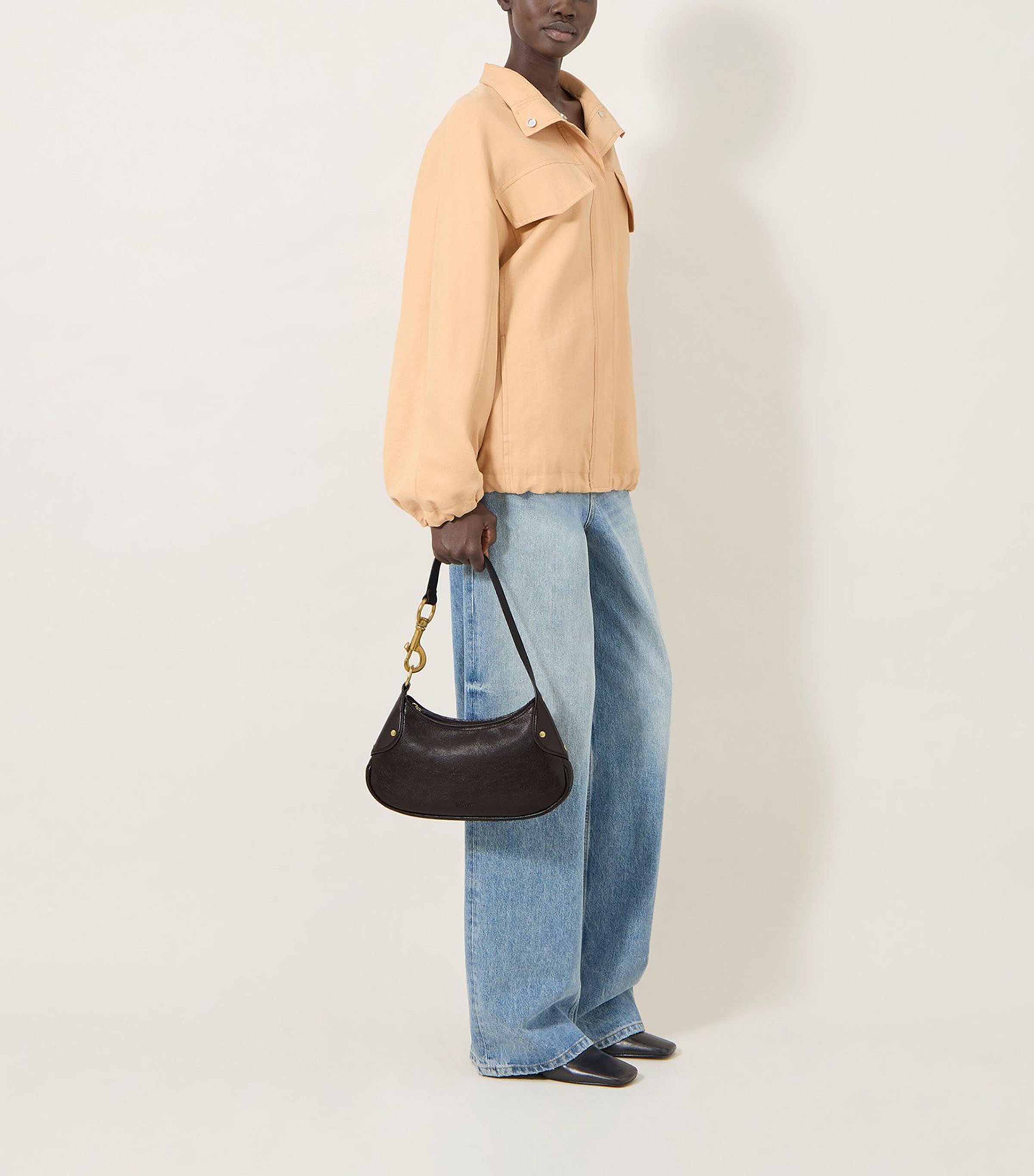 Mulberry Small Leather Hackney Shoulder Bag Ebony Image 6