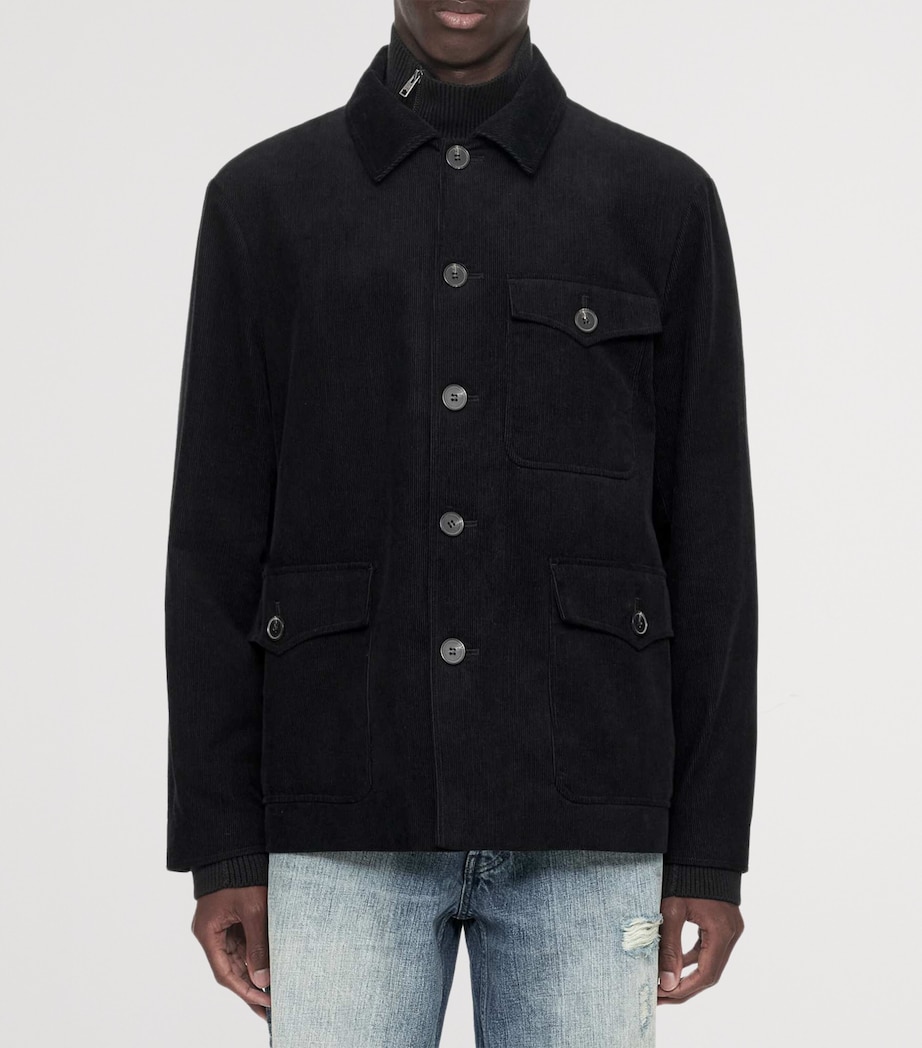 AllSaints Mens Courduroy Eden Jacket Black Image 3