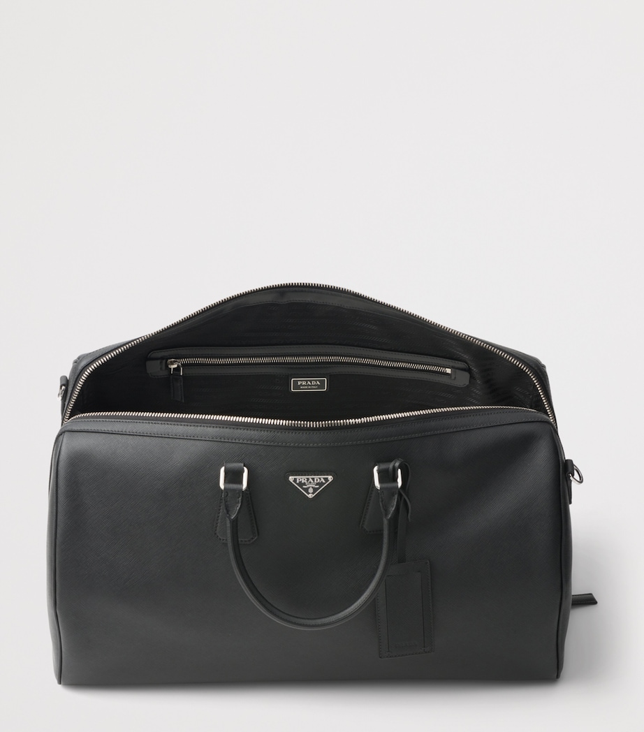 Prada Saffiano Leather Travel Bag Black Image 6