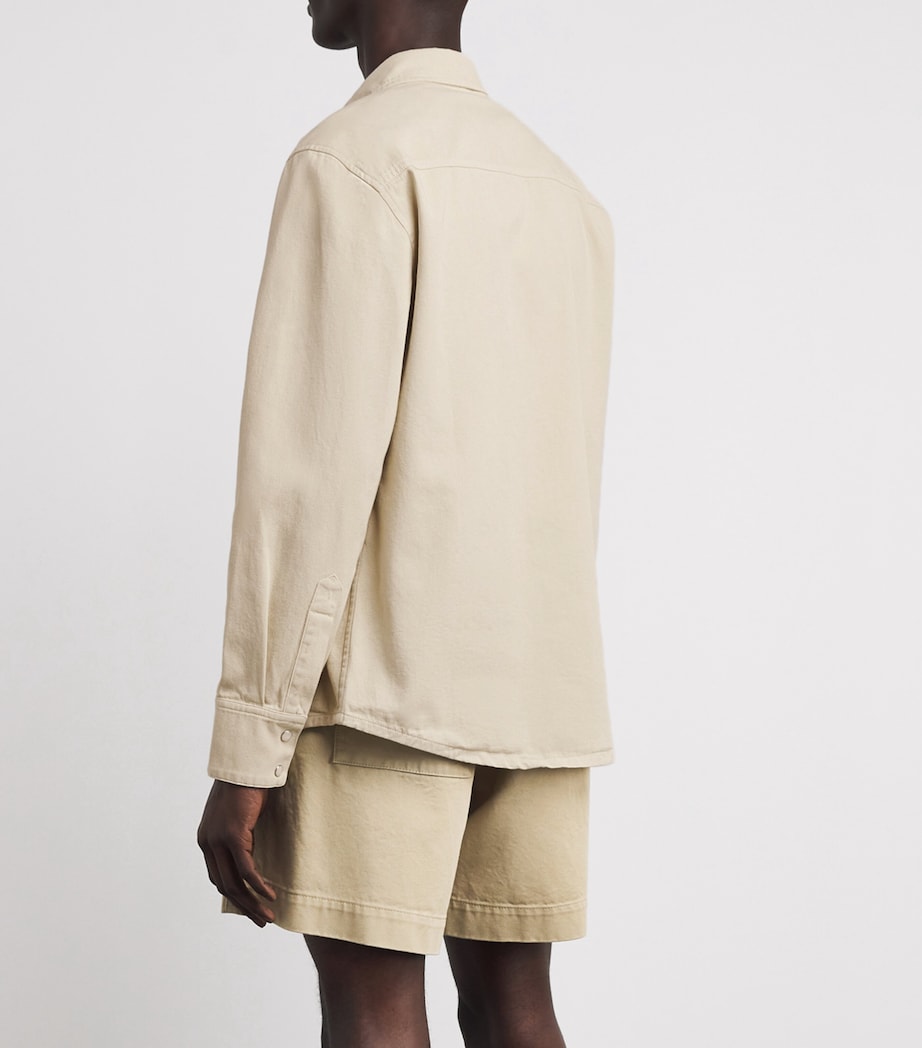 A.P.C. Mens Cotton Logo Shirt Aae Mastic Image 5