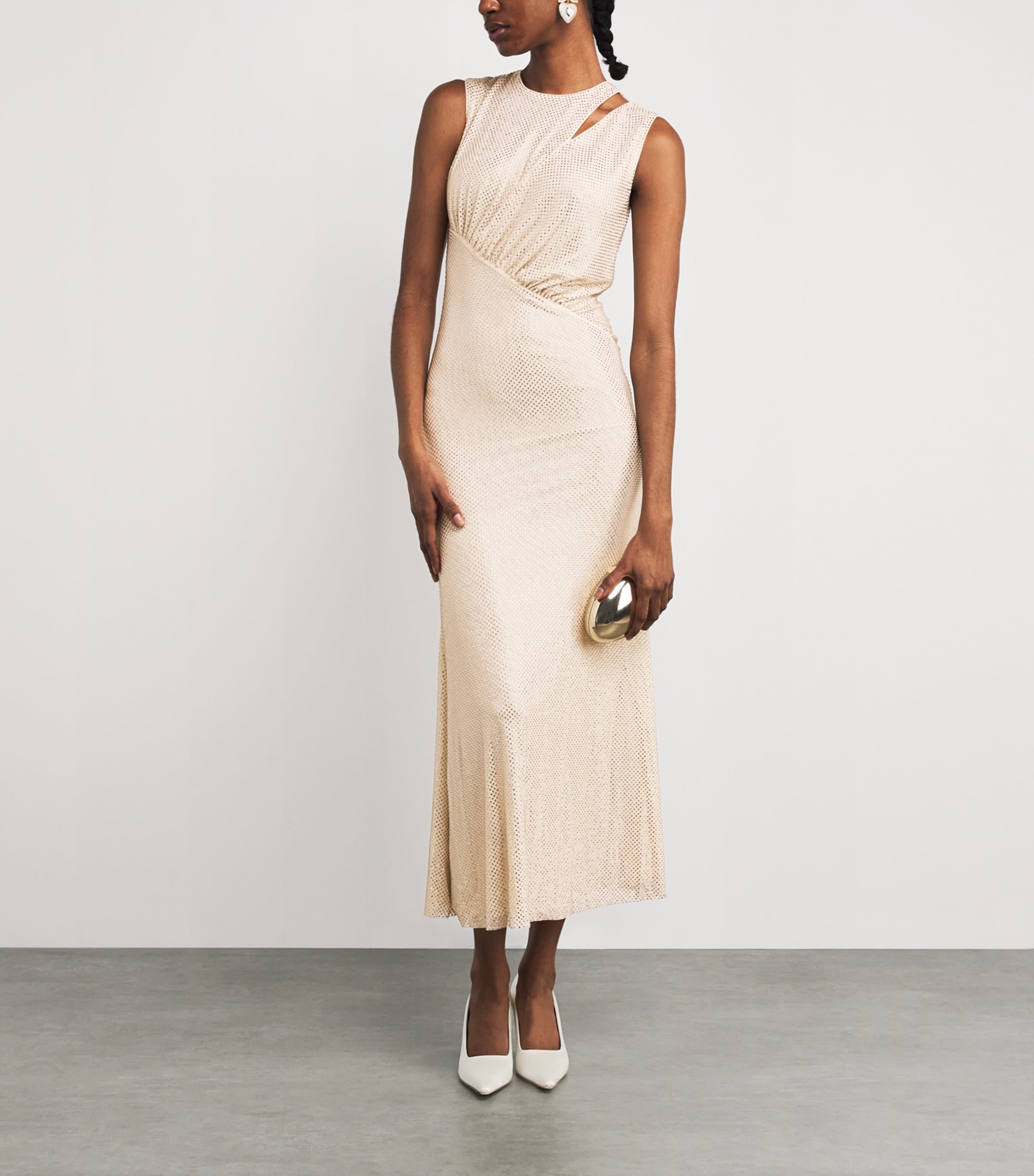Embellished Cut-Out Midi Dress CHAMPAGNE Image 2