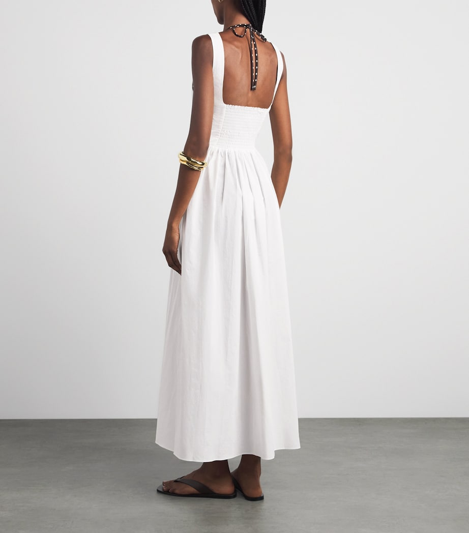 Matteau Womens Organic Cotton Gathered Midi Dress White Whi Image 5