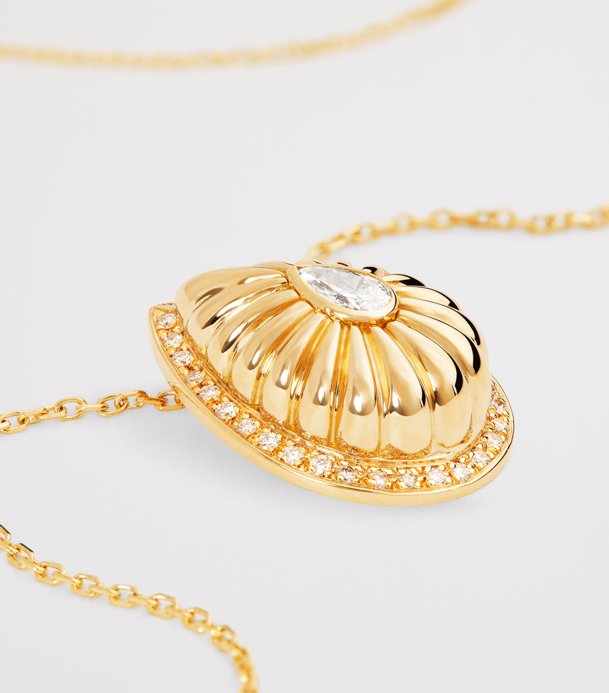 Yellow Gold and Diamond Bond Street Necklace YELLOW GOLD Image 4