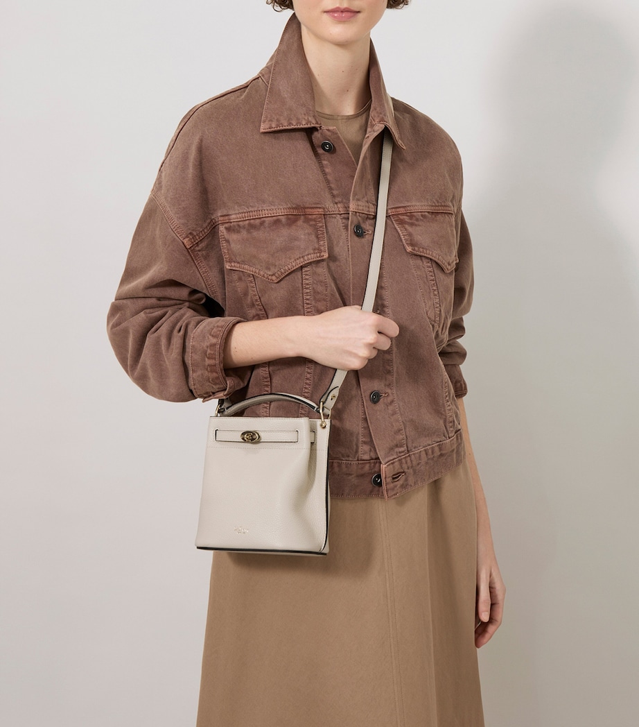 Mini Leather Islington Bucket Bag CHALK Image 7