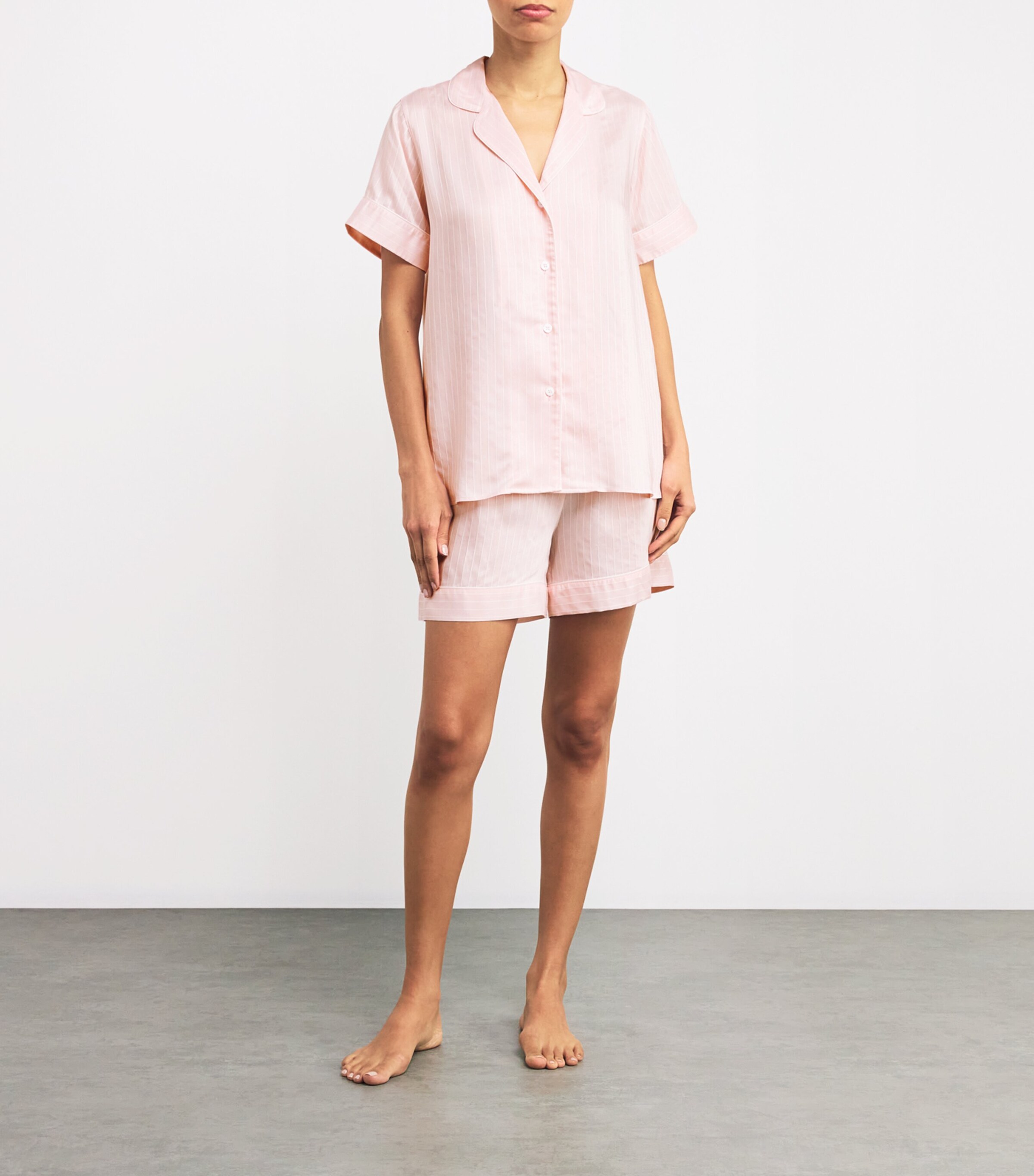 Zimmerli Womens Striped Pyjama Shirt Pink Stripes Image 2