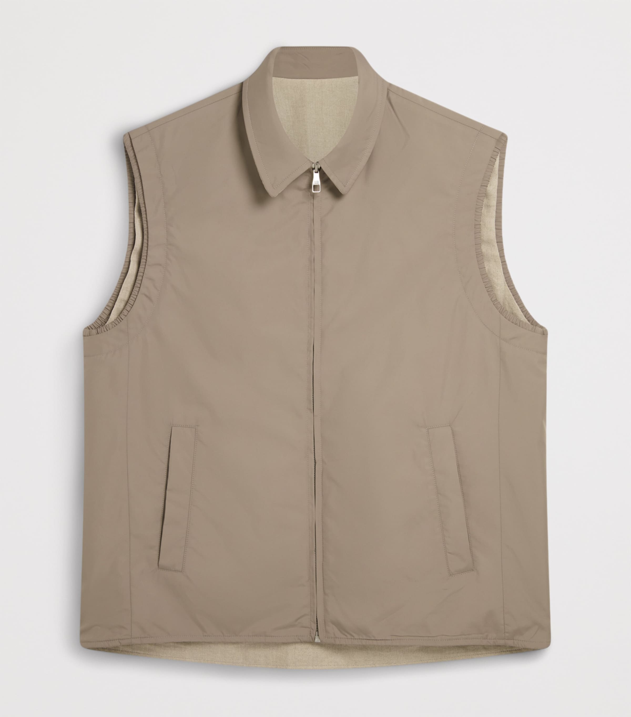 Linen Reversible Gilet 281SAND Image 2