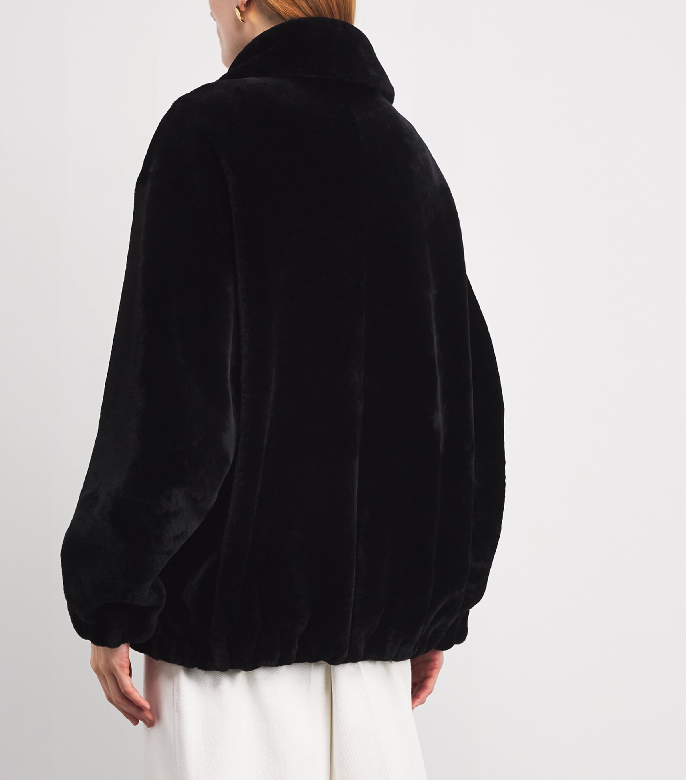 Lambskin Shearling Bomber Jacket NOIR Image 4