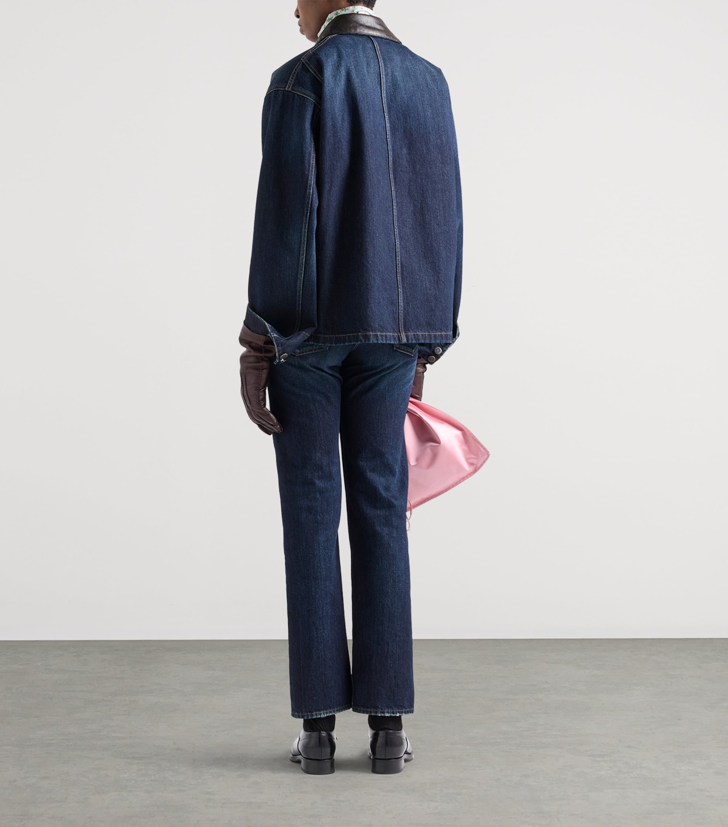Prada Womens Denim Trucker Jacket Blue Image 5