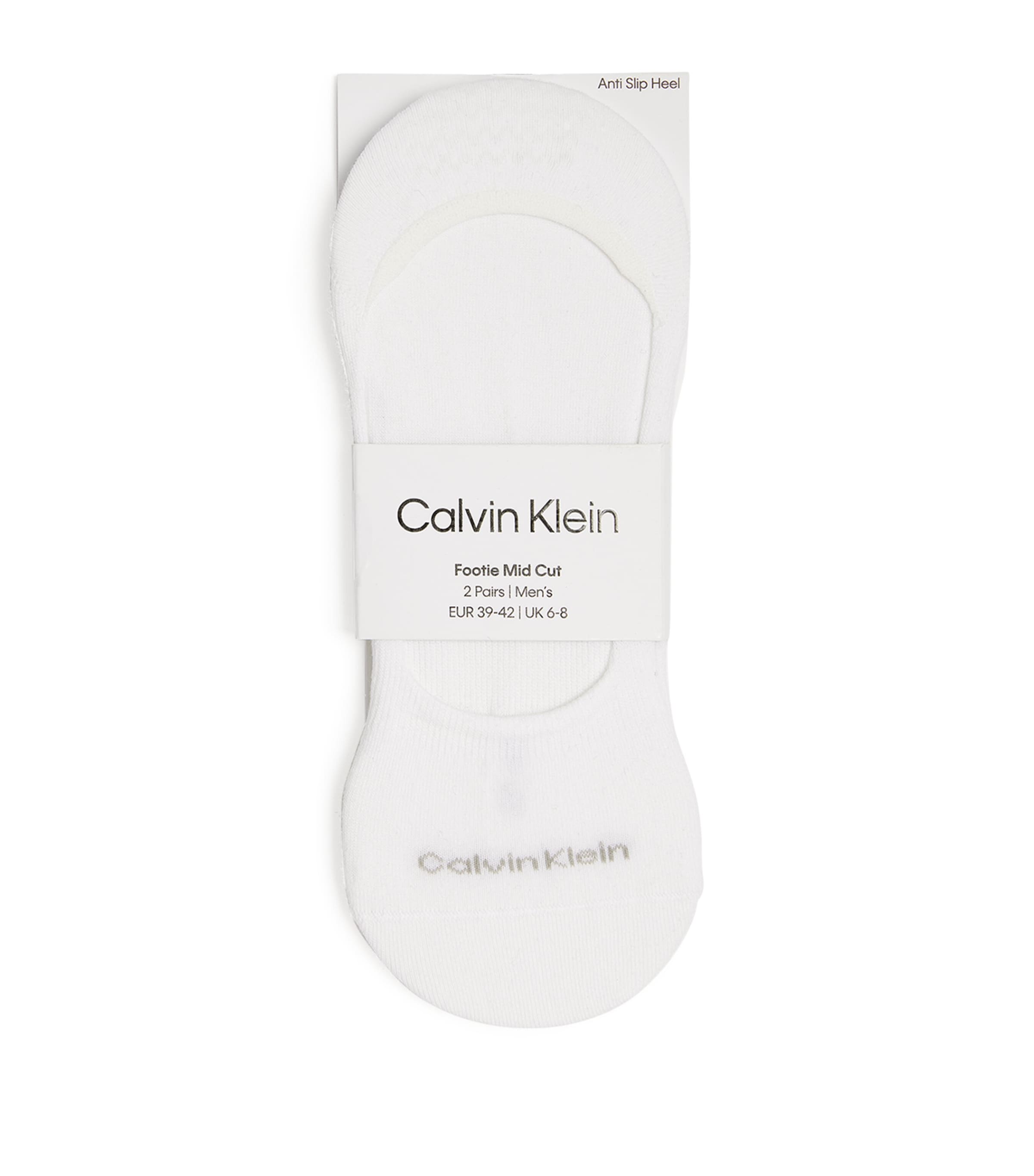 Calvin Klein No Show Footie Socks In White