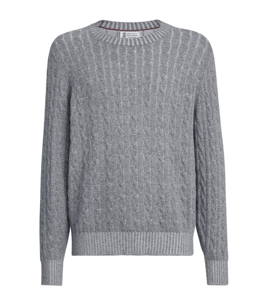 Brunello Cucinelli Mens Cashmere Cable-Knit Sweater Image 1