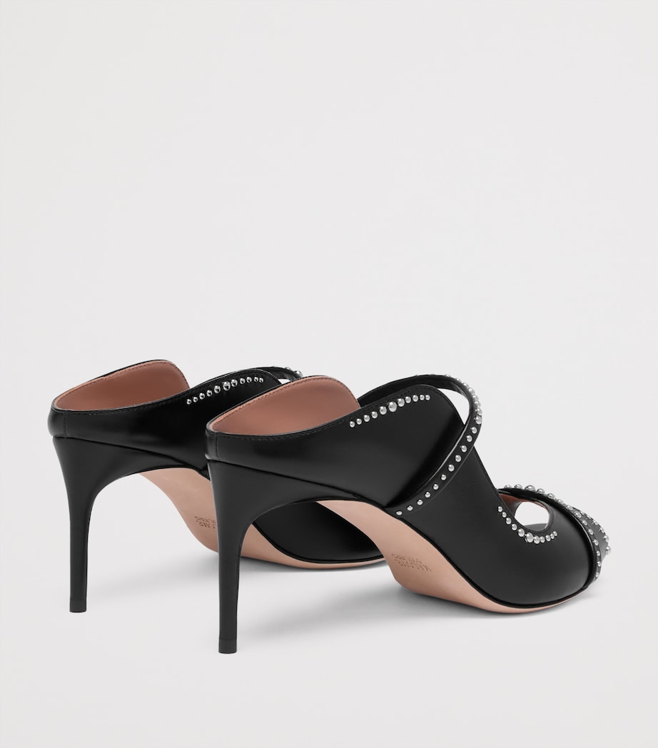 Leather Studded Noah Heeled Sandals 70 BLACK Image 4