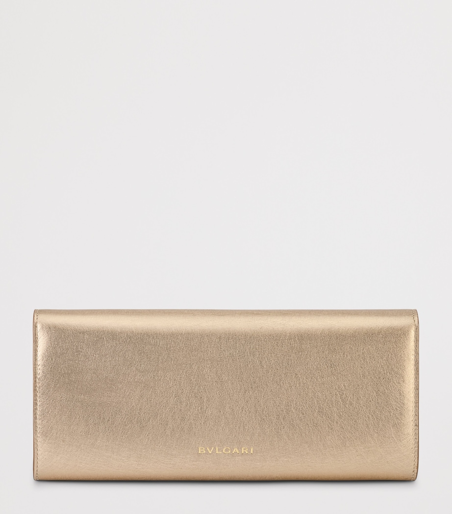 Bvlgari Leather Tubogas Cabochon Evening Clutch Bag Gold Image 5