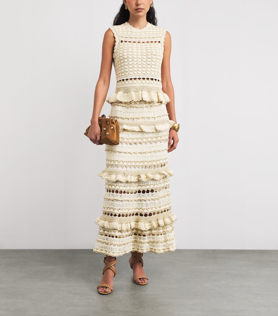 Metallic Crochet Wanderlust Midi Skirt METALLIC GLD/CRMMTGC Image 2