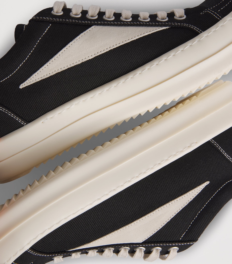 Rick Owens Canvas Vintage Sneakers Blk/milk/milk Image 7