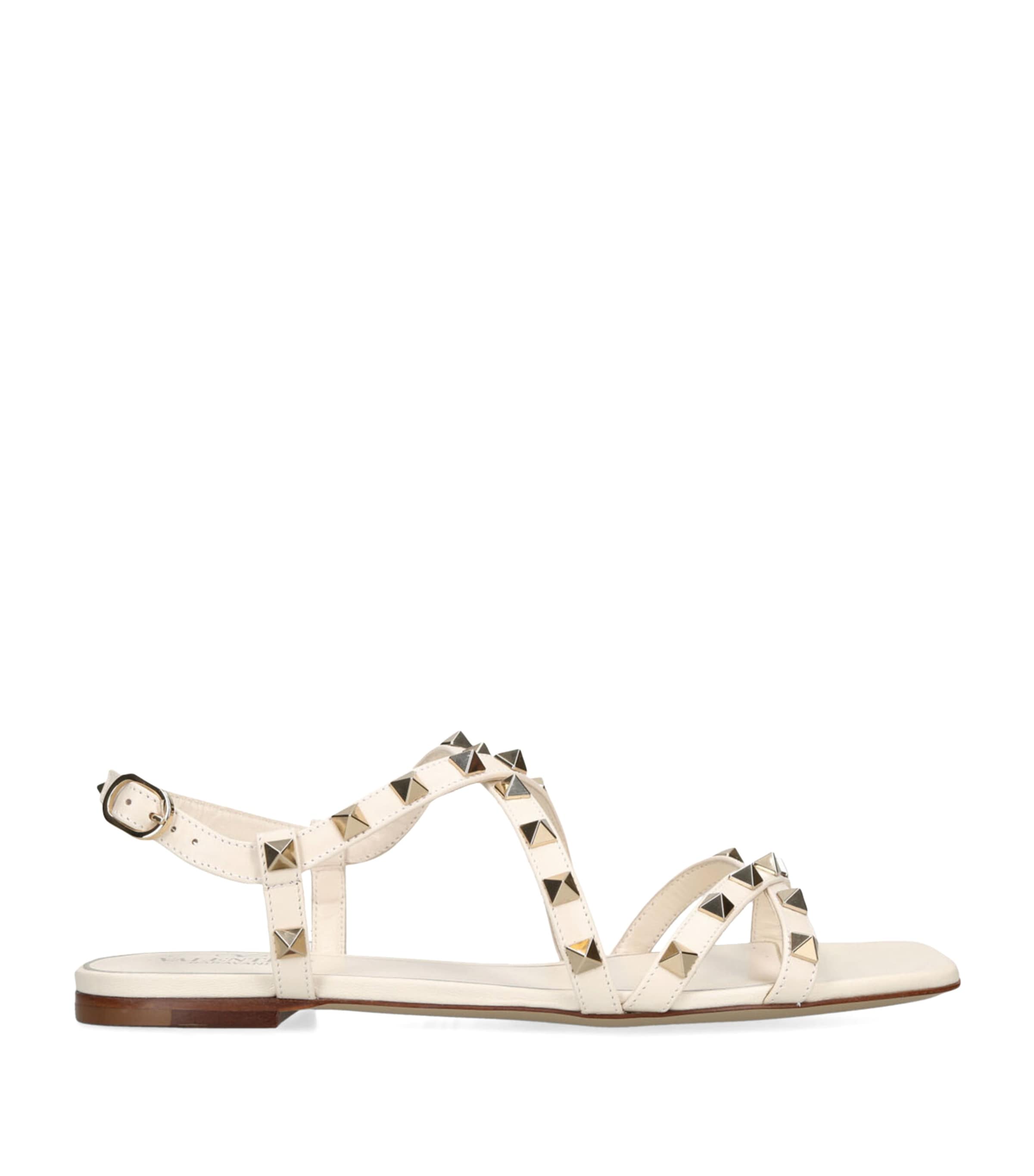 VALENTINO GARAVANI LEATHER ROCKSTUD SANDALS 