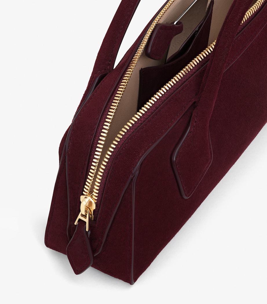 Suede Le Teckel Top-Handle Bag ROUGE GRENAT Image 4