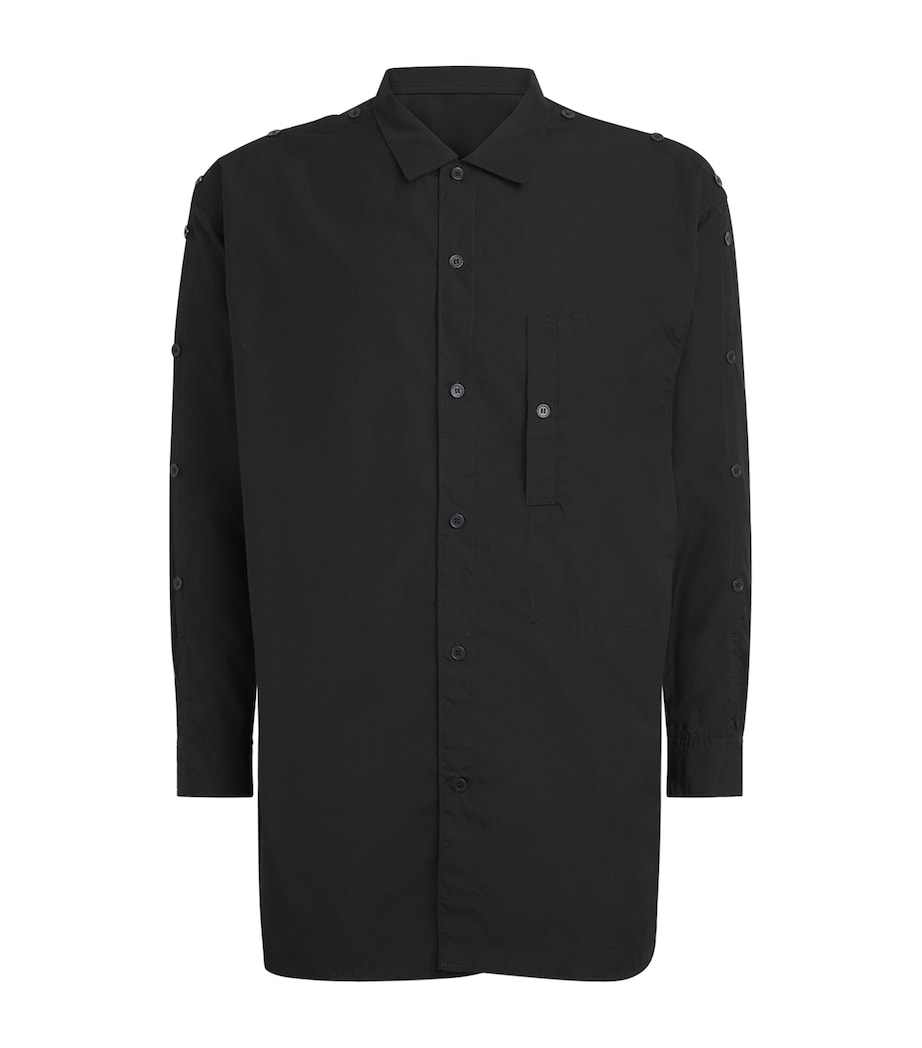 Yohji Yamamoto Mens Cotton Buttoned-Shoulder Shirt Black Image 1