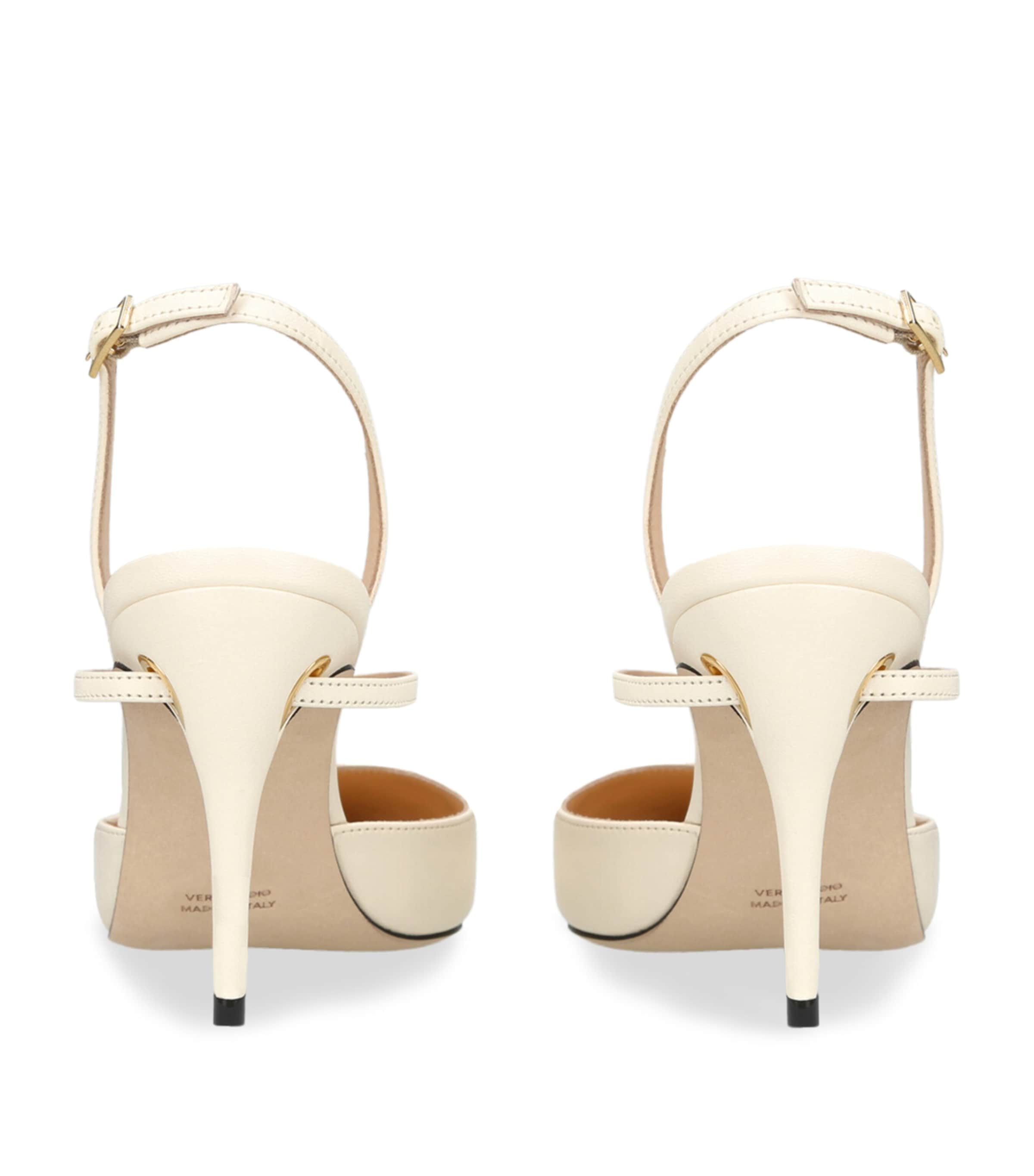 Leather Vittorio Slingback Pumps 85 WHITE/BLK Image 2