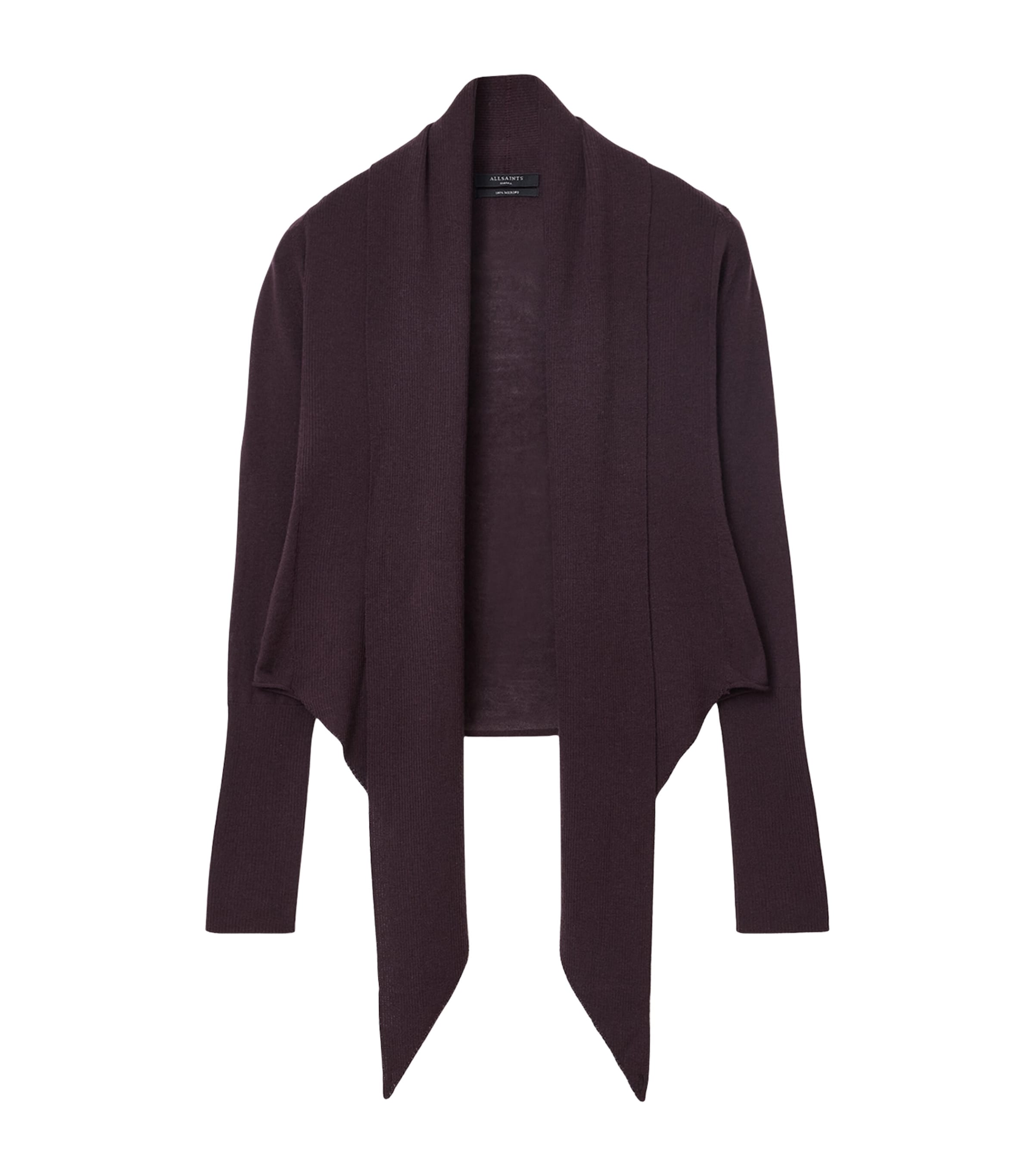 Allsaints Womens Oxblood Red Wasson Pirate Multi-wear Merino-wool Cardigan In Burgundy