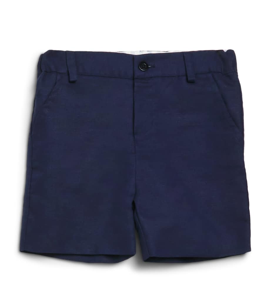 Patachou Linen-Cotton Chino Shorts (6 Months - 4 Years) Marine Image 1