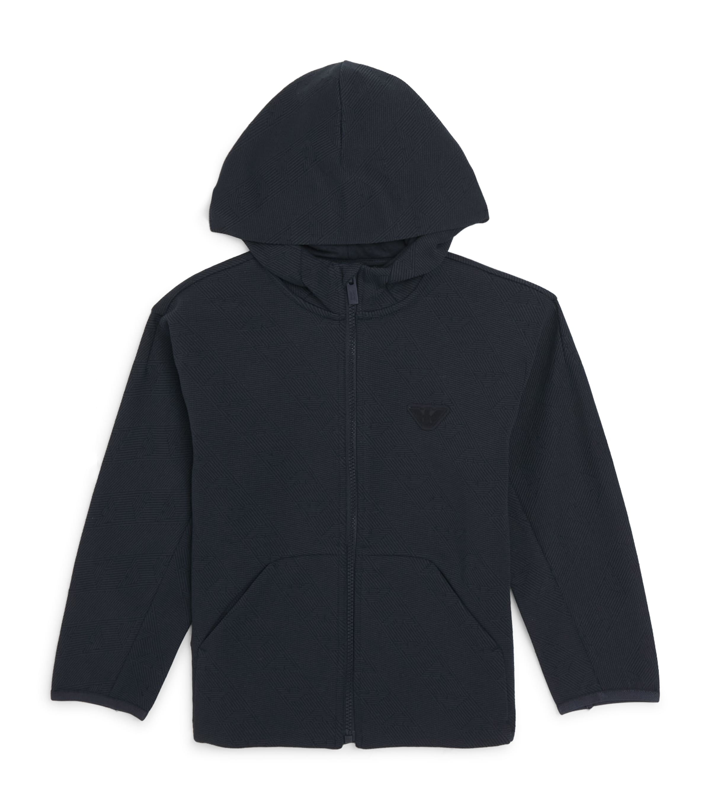 Emporio Armani Kids Beige Jersey Jacquard Hoodie (4-16 Years 