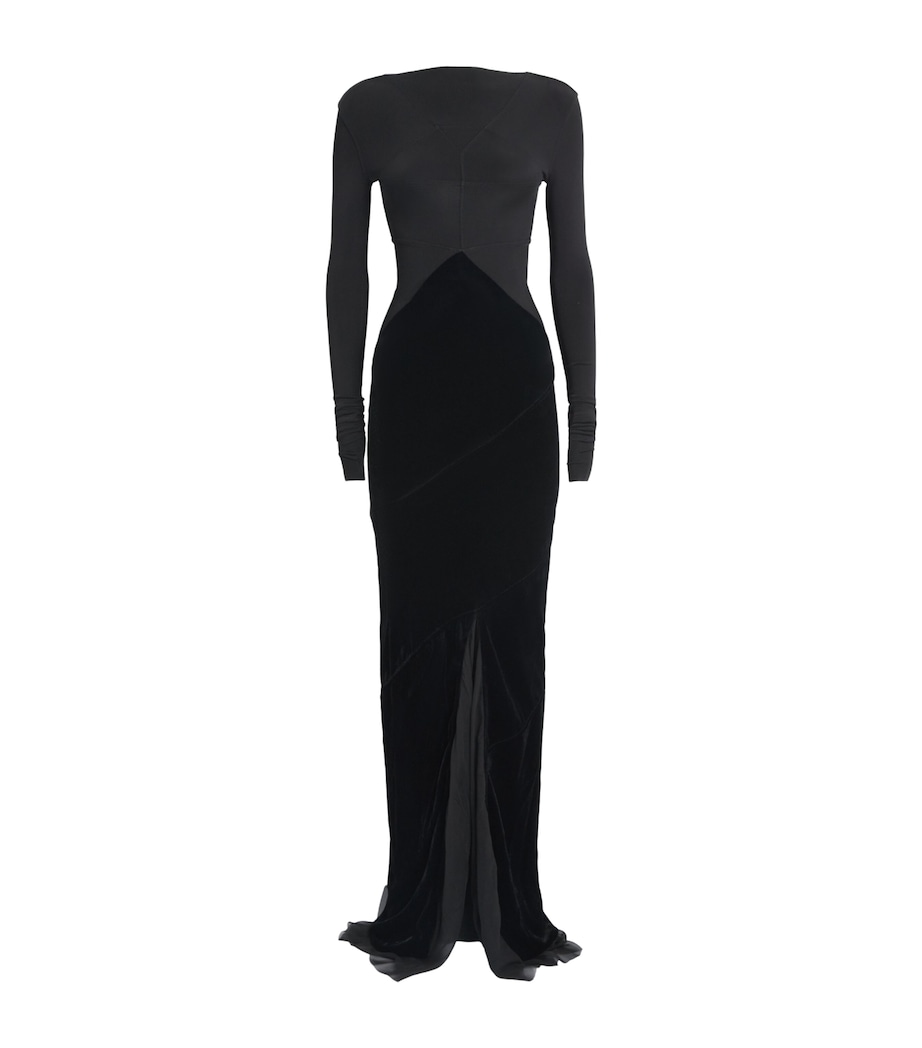 Rick Owens Womens Contrast Abito Gown Black Image 1