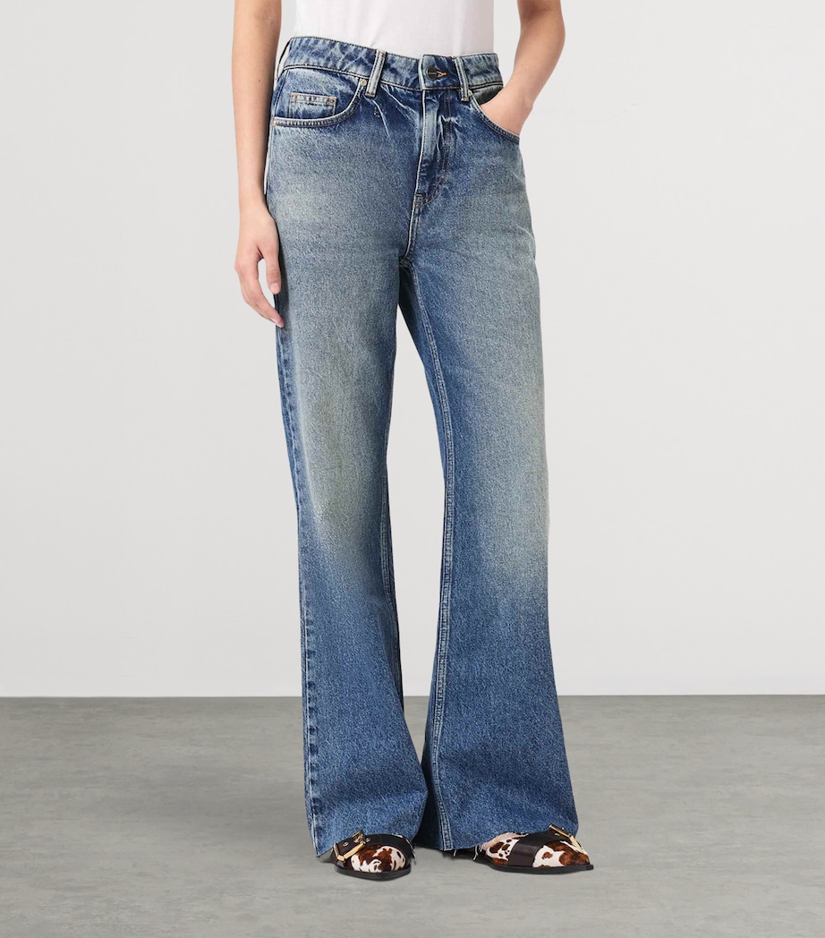 AllSaints Womens Ember Flared Jeans Vintage Indigo Image 3