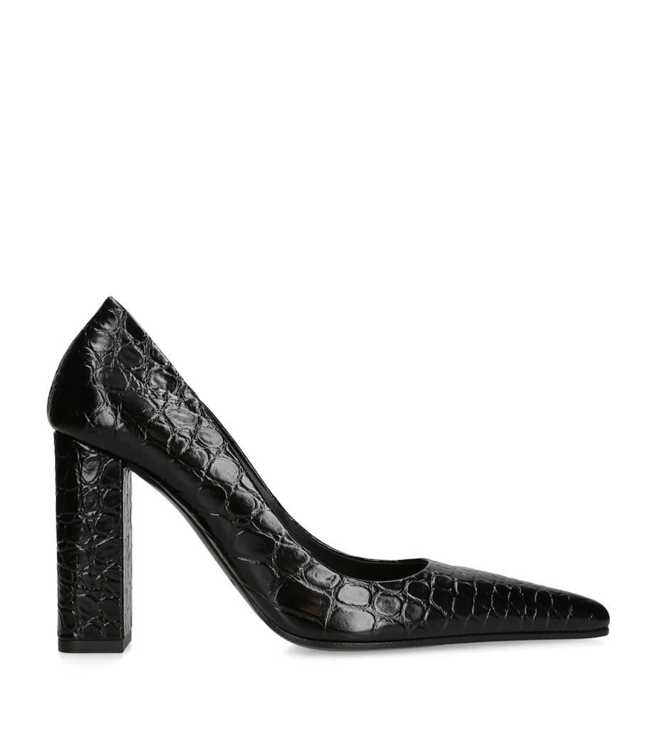 Leather Point-Toe Pumps 90 BLACK Image 1