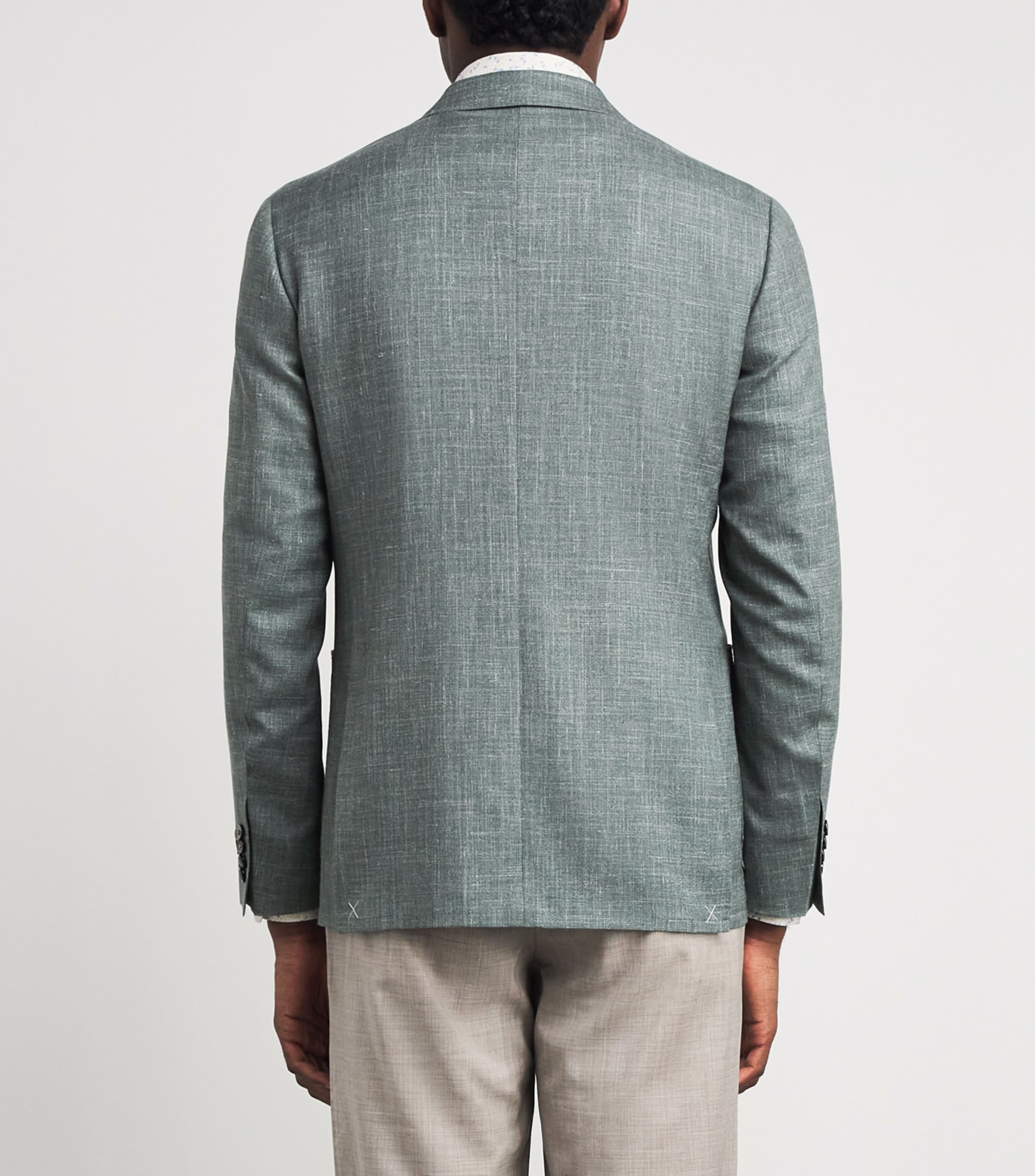 Canali Mens Wool-Silk-Linen Unlined Blazer Image 5