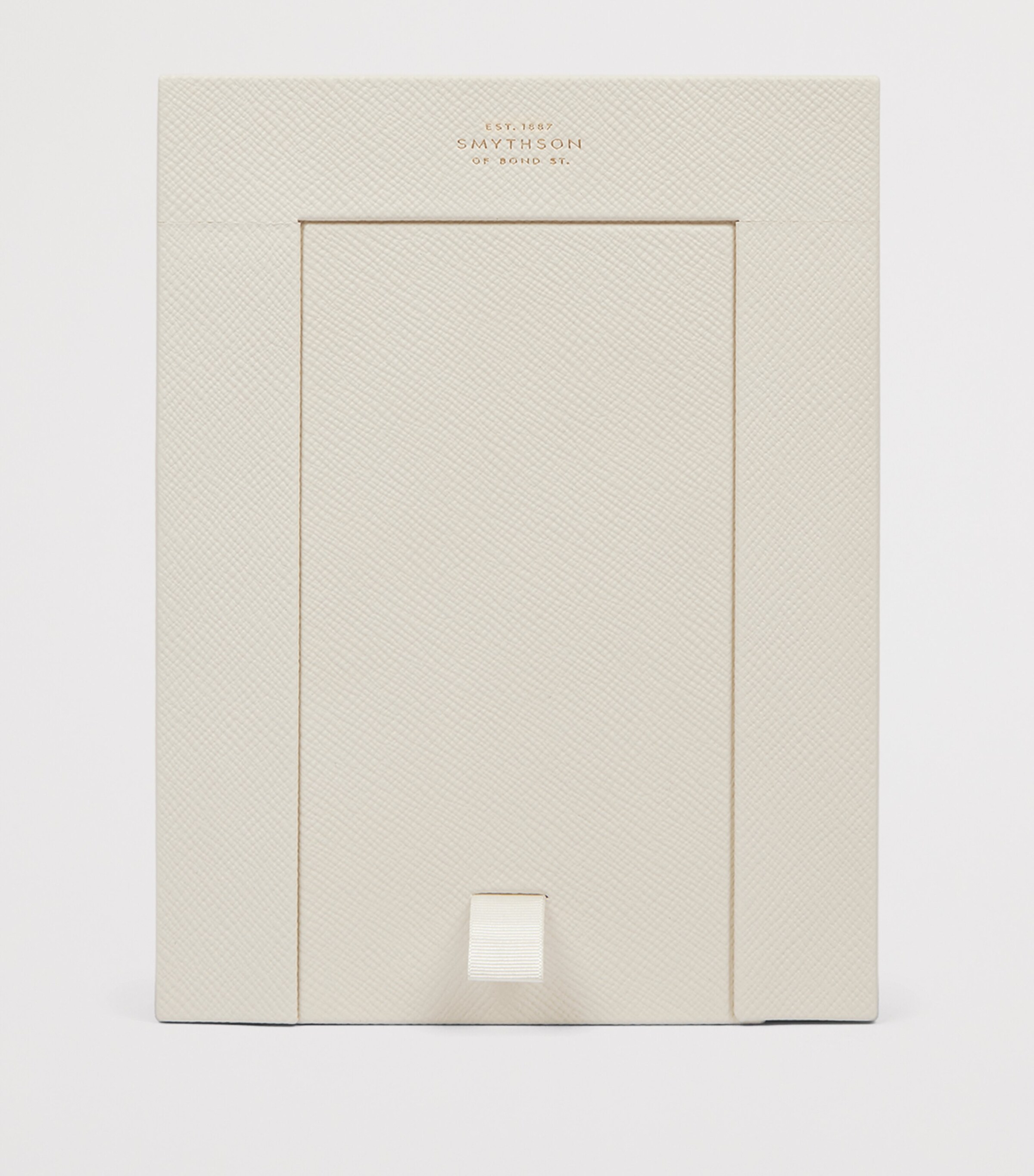 Smythson Calfskin Panama Double Frame (6” x 4”) Chalk Image 5