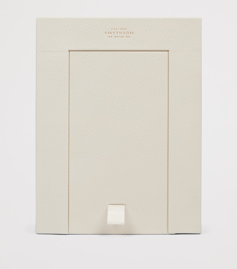 Smythson Calfskin Panama Double Frame (6” x 4”) Chalk Image 5