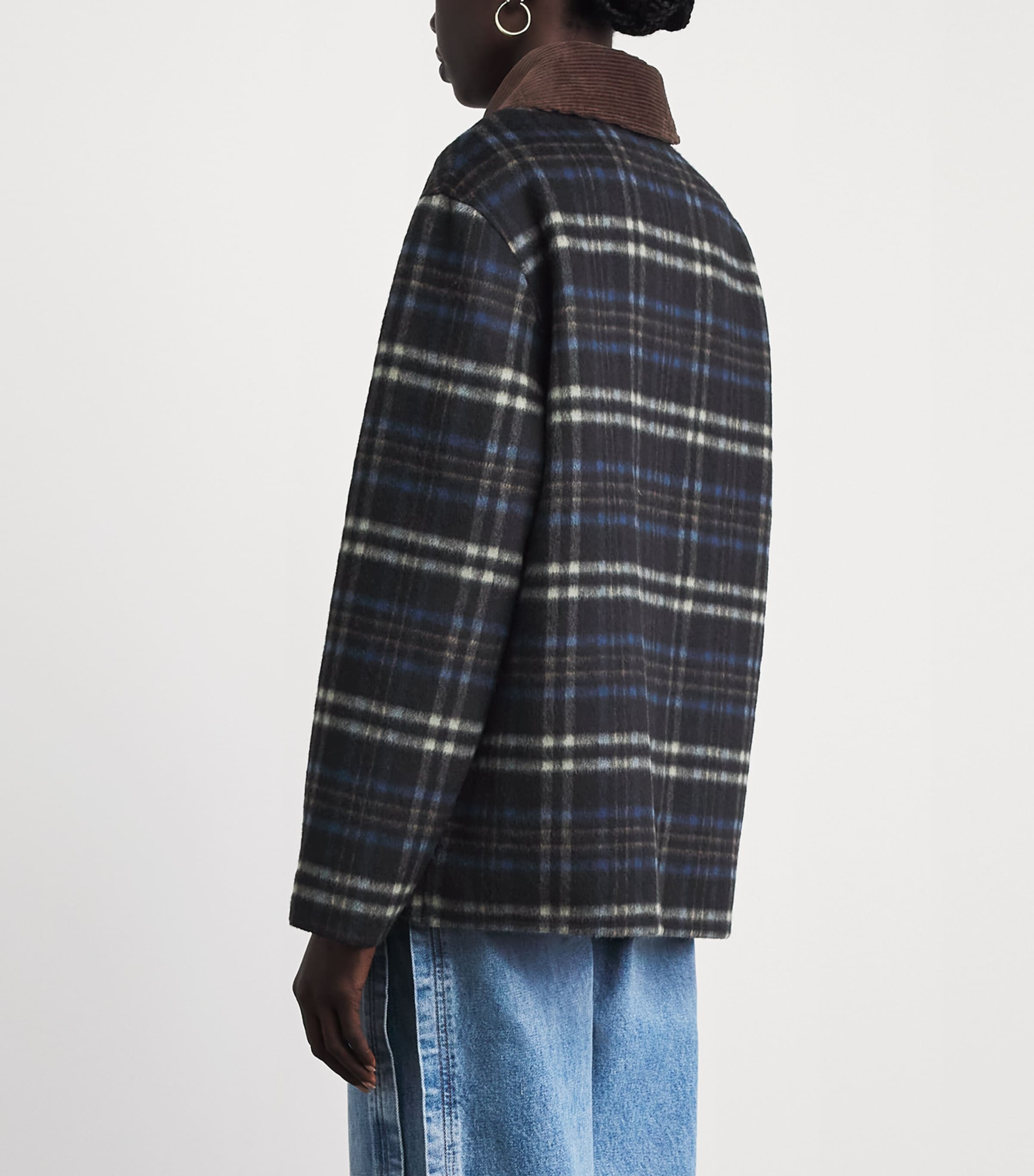 Claudie Pierlot Womens Wool-Blend Check Jacket Multicolored Image 5