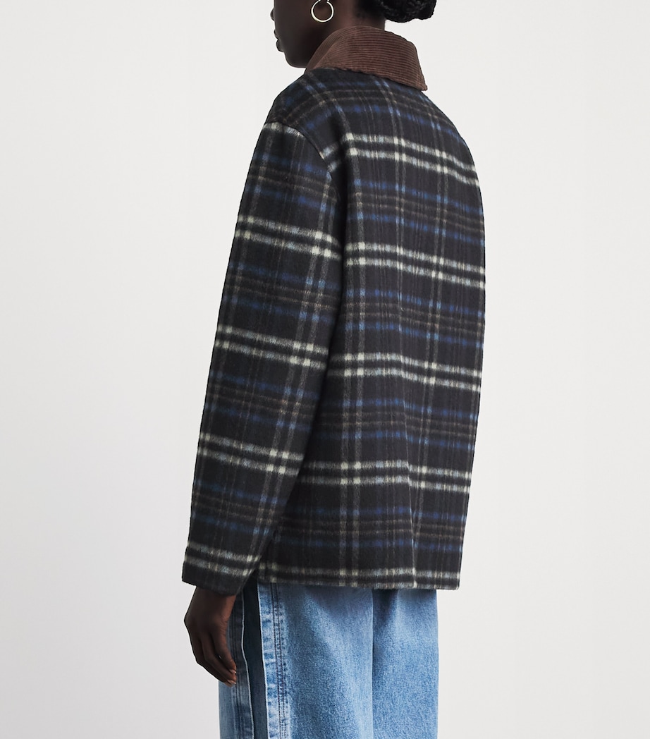 Claudie Pierlot Womens Wool-Blend Check Jacket Multicolored Image 5