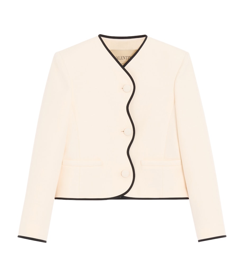 Valentino Womens Wool-Silk Crepe Jacket Image 1