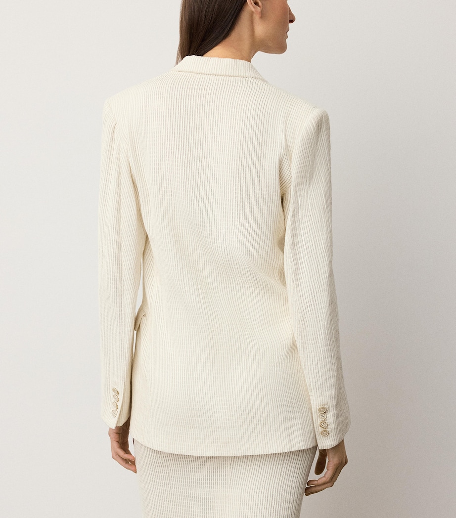 Ralph Lauren Collection Womens Leather Angeline Blazer Cream Image 4