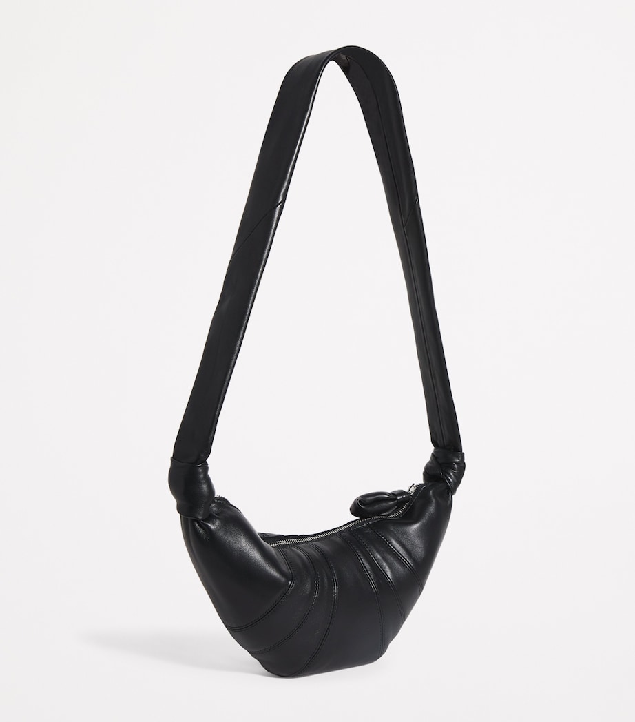 Small Nappa Leather Croissant Cross-Body Bag BK999/BLACK Image 3