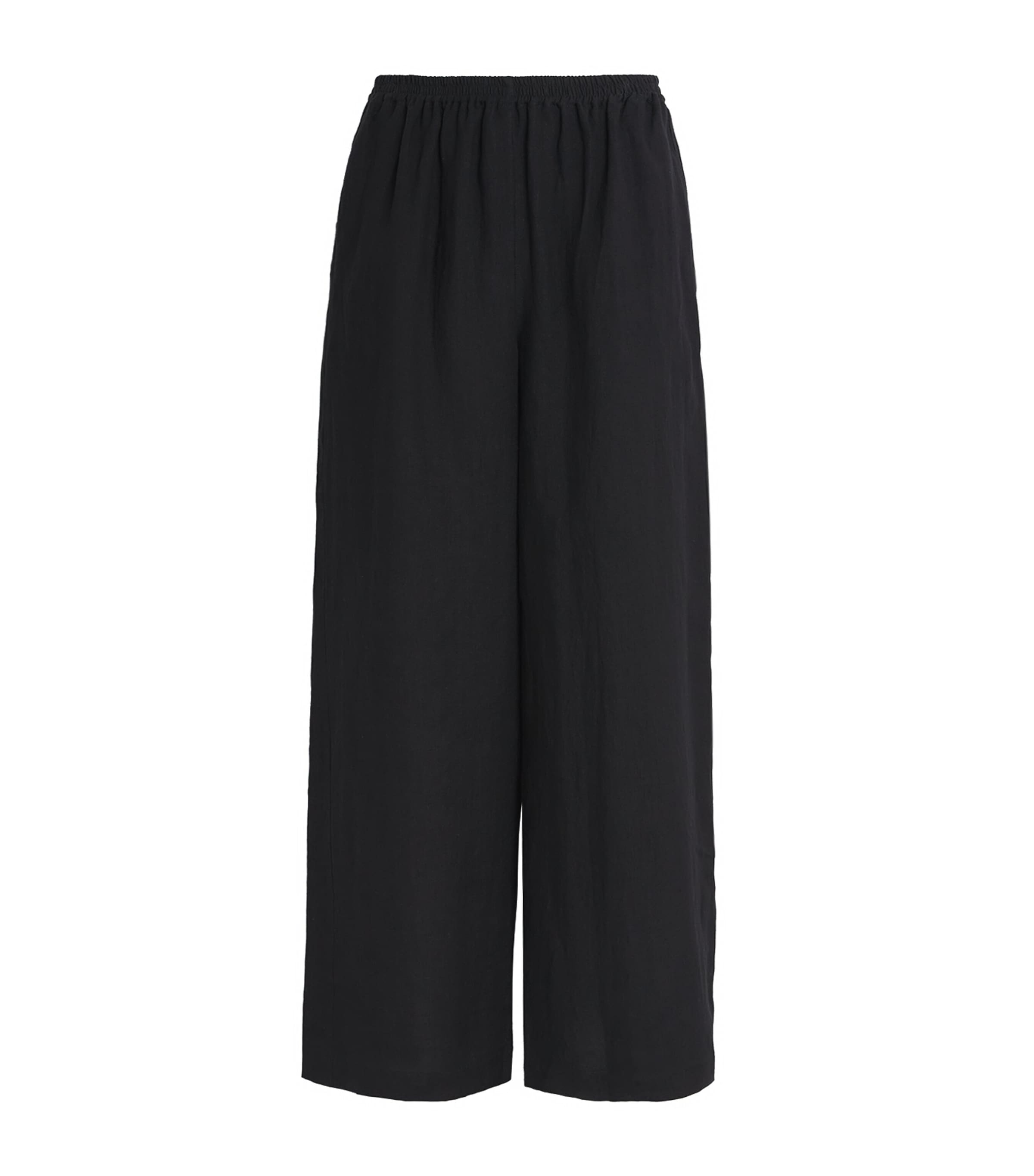 Eskandar Linen Flared Trousers In Black