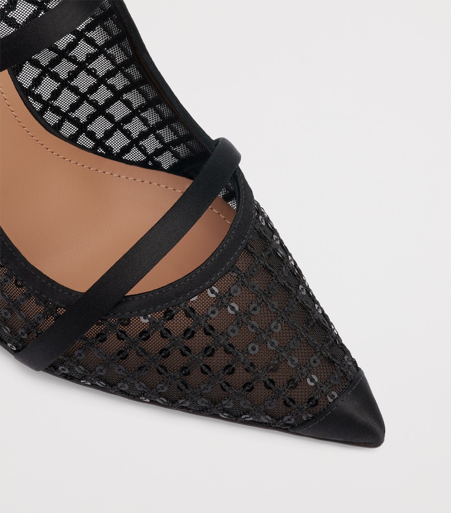 Malone Souliers Sequin Mesh Maureen Heeled Mules 100 Black Image 5