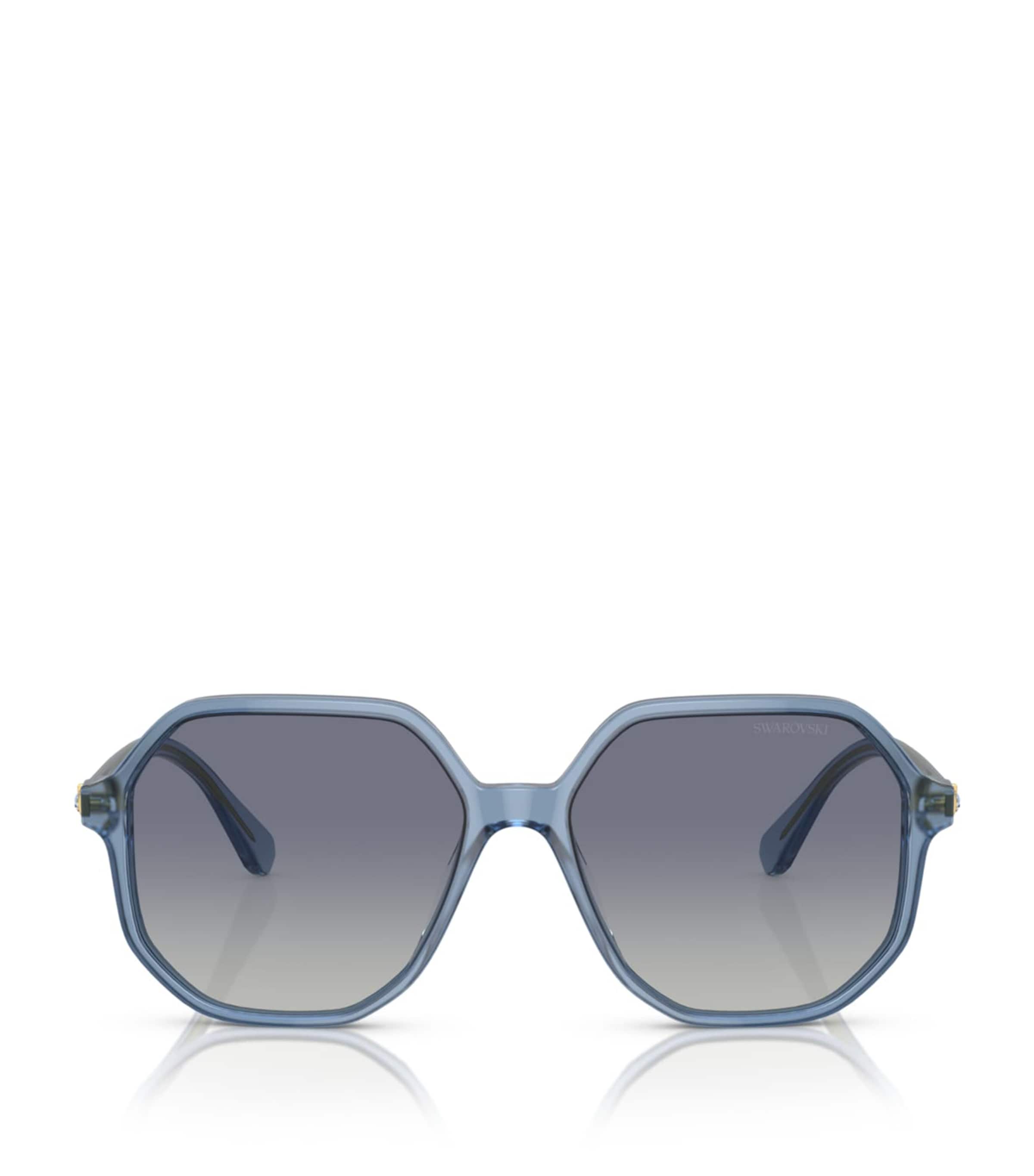 Swarovski Womens Blue Sk6003 Irregular-frame Gem-embellished Acetate Sunglasses In Blue