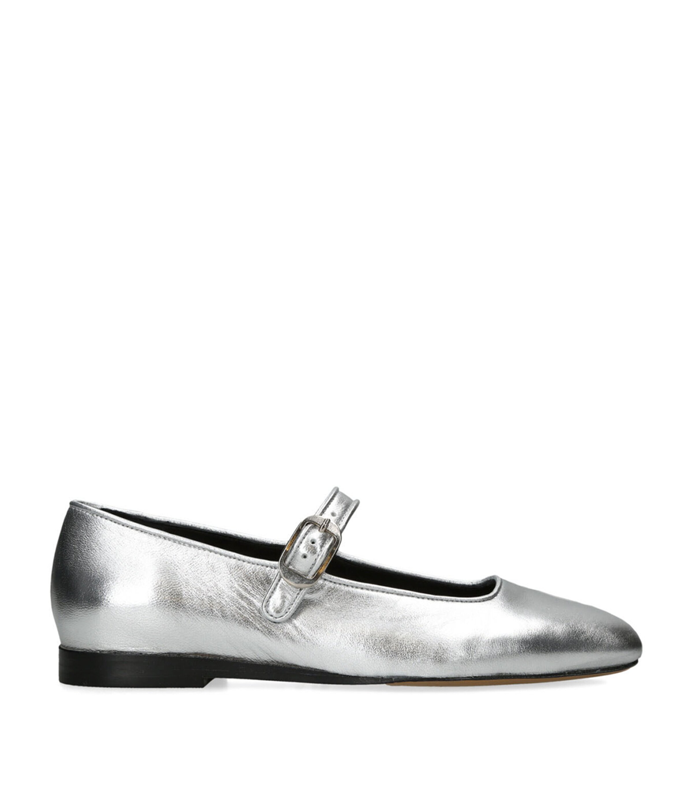 Le Monde Beryl Metallic Leather Mary Janes Silver Image 1