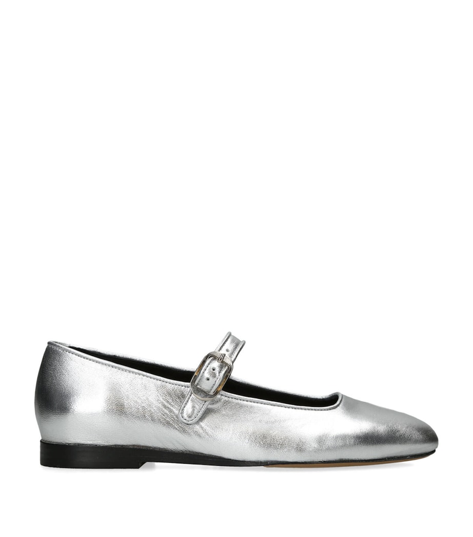 Le Monde Beryl Metallic Leather Mary Janes Silver Image 1